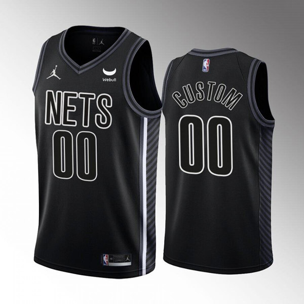 Men's Black Brooklyn Nets Active Player Custom 2022/23 Statement Edition Stitched Basketball Jersey